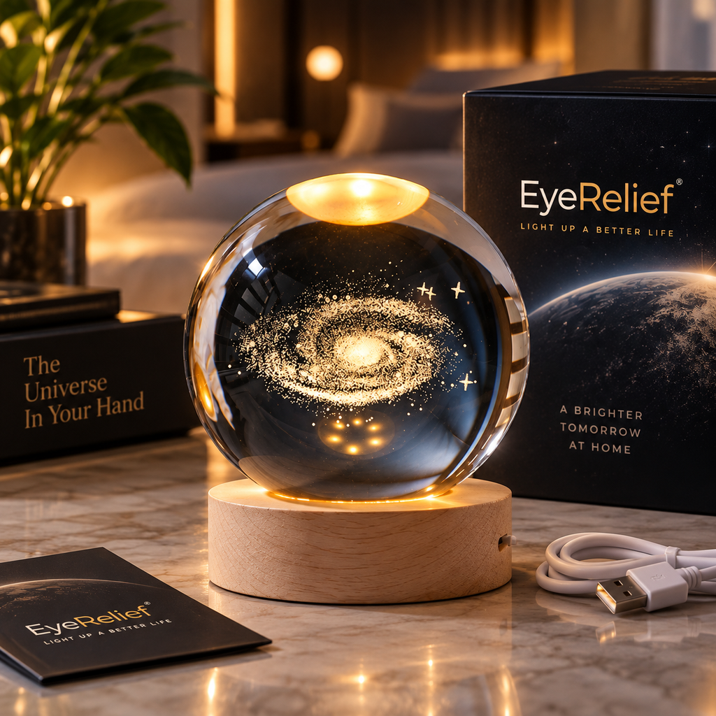 3D Galaxy Crystal Ball Night Light
