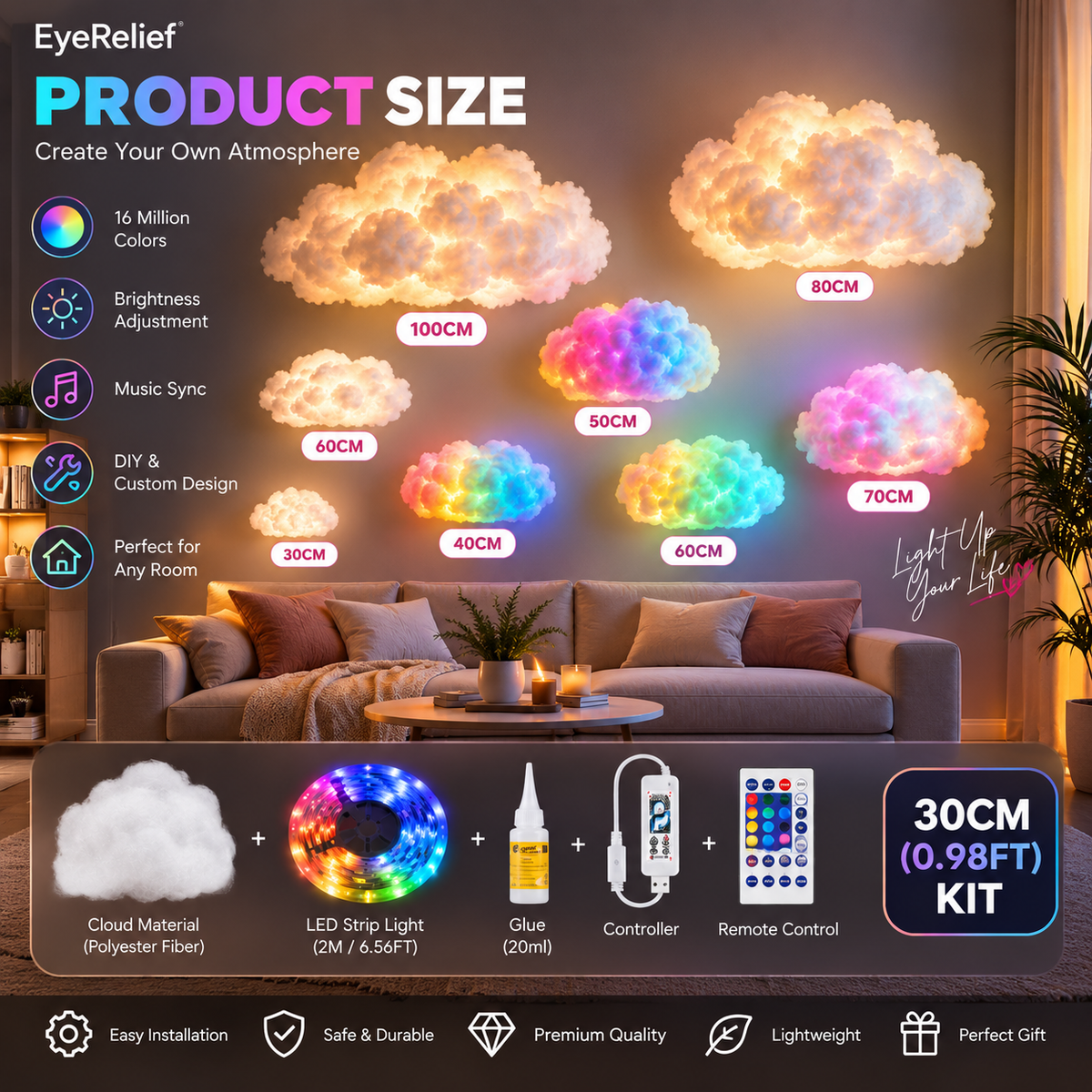 DIY RGBIC Cloud Light