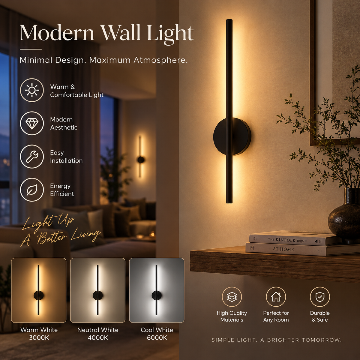 Magnetic Rechargeable 50 LED Wall Lamp — Black & Gold