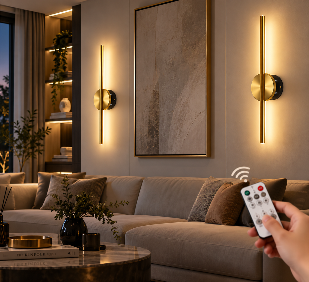 Magnetic Rechargeable 50 LED Wall Lamp — Black & Gold