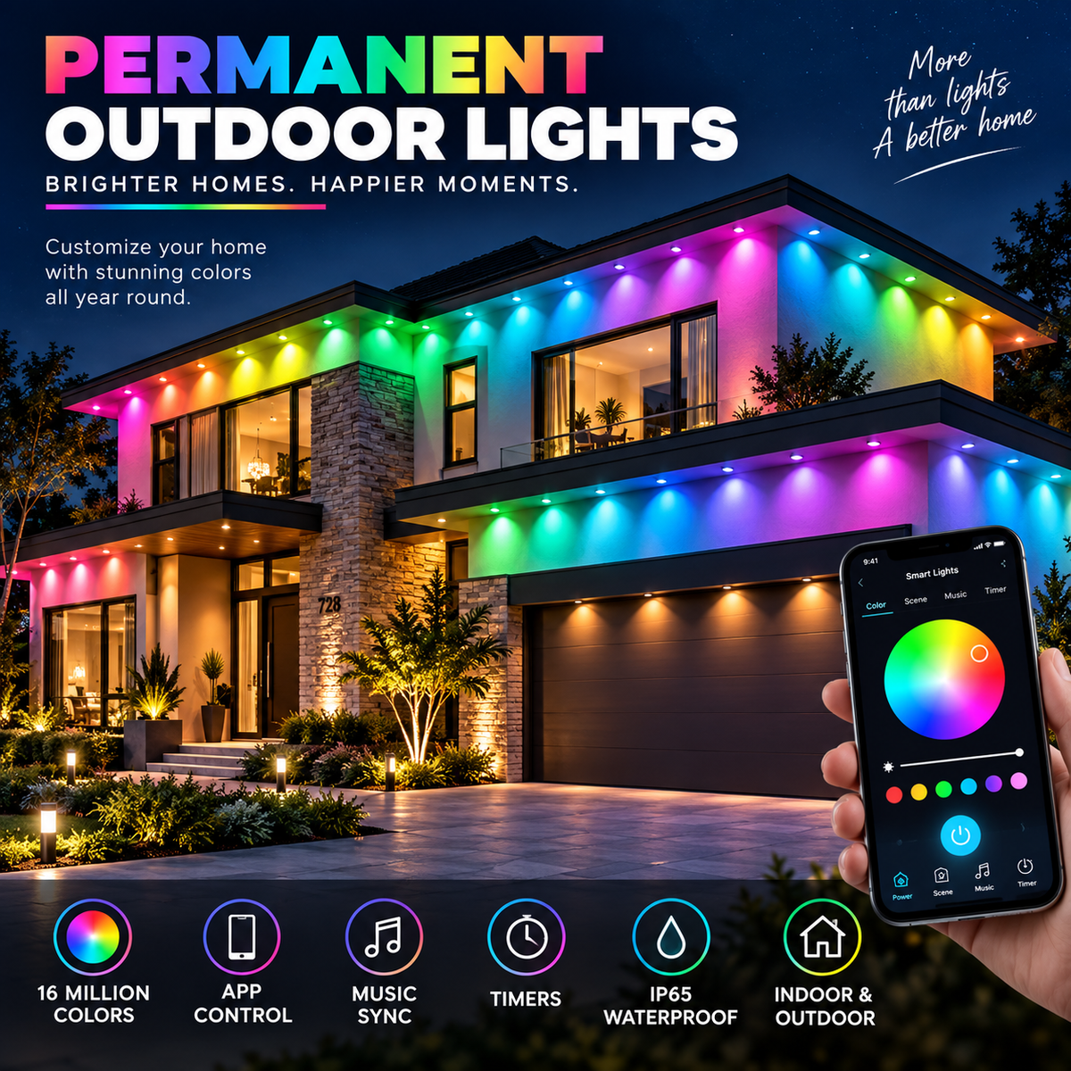 MIMIRGB Permanent Outdoor Eaves Lights