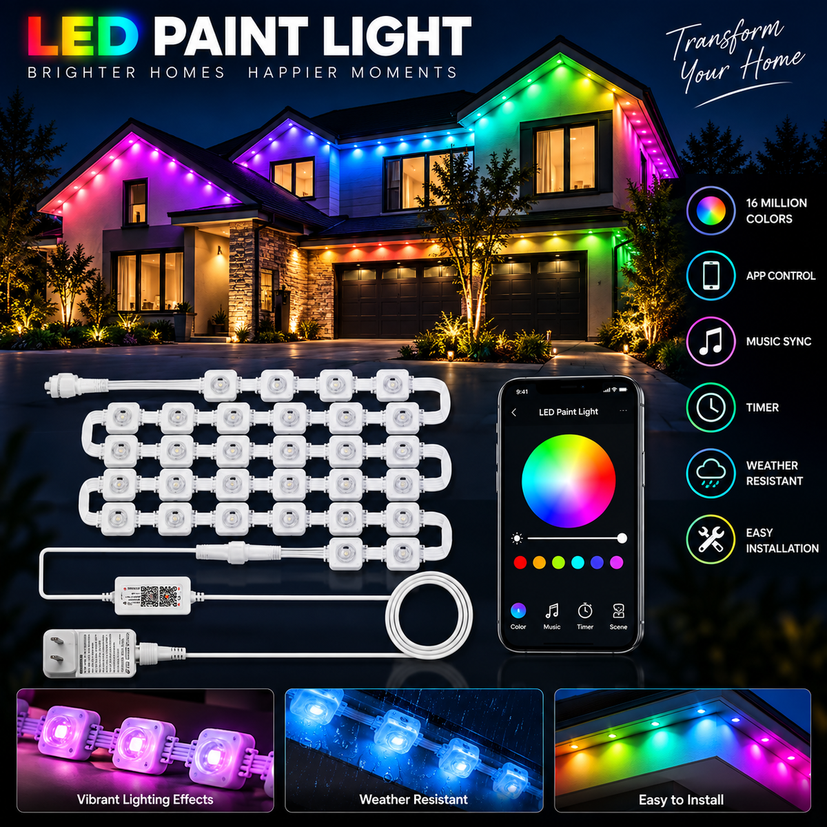MIMIRGB Permanent Outdoor Eaves Lights