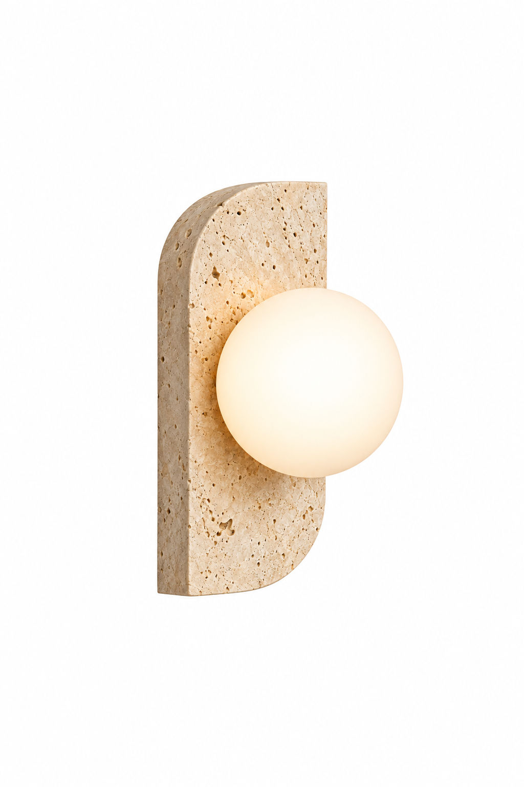 Yori™ — Travertine & Glass Wall Sconce