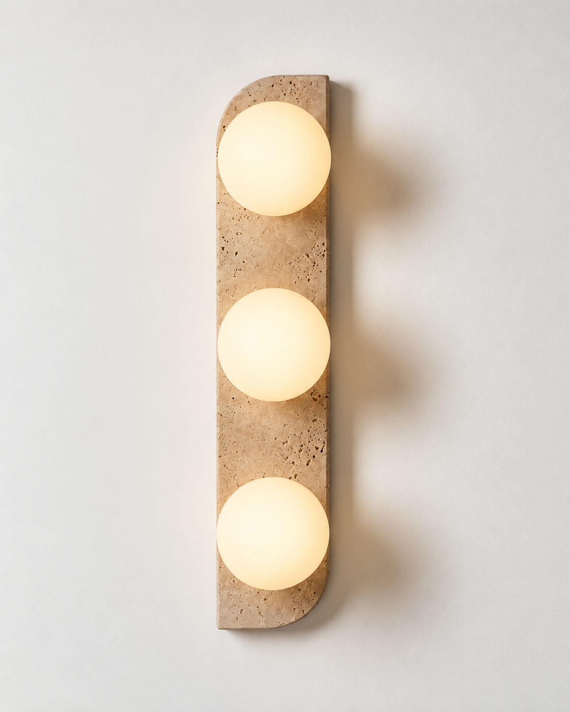 Yori™ — Travertine & Glass Wall Sconce