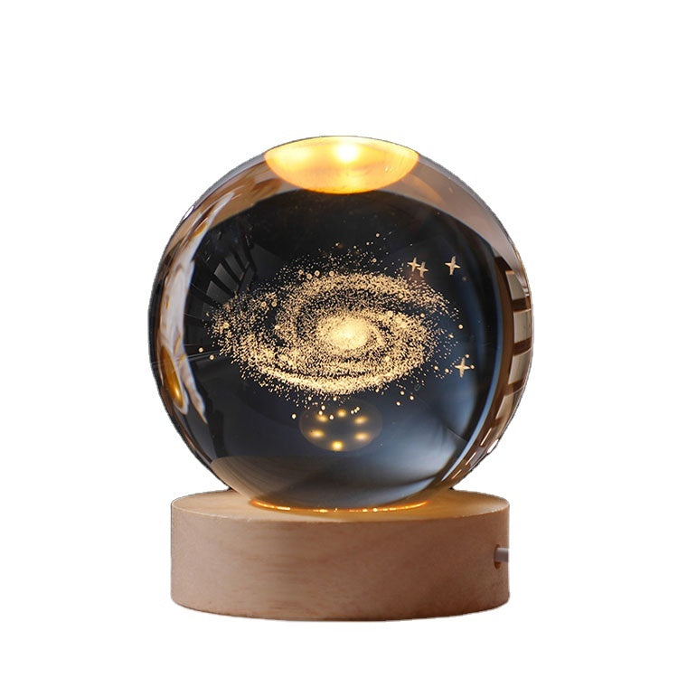 3D Galaxy Crystal Ball Night Light