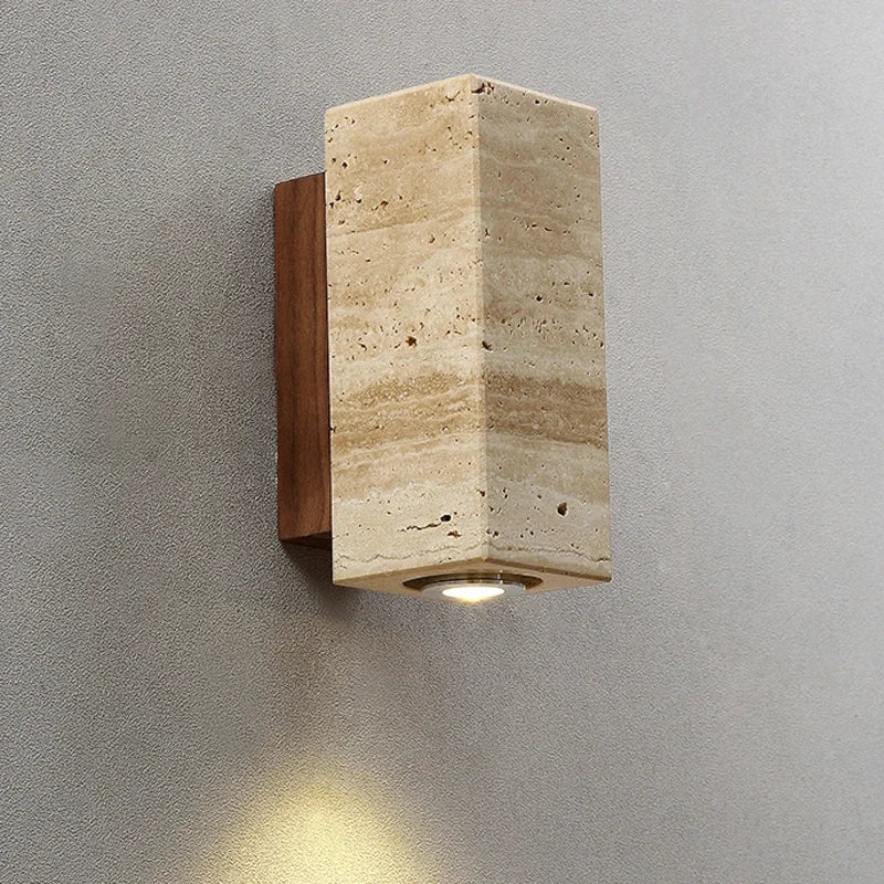 Wabi-Sabi Yellow Marble Wall Sconce