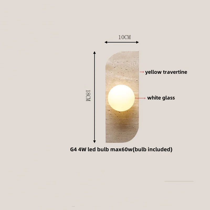 IWHD White Glass LED Wall Lamp Sconce Bedside Foyer Aisle Nordic Modern Yellow Cave Stone Creative Stair Light Fixture Lamparas