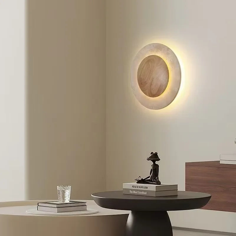 Kiko™ — Circular Cave Stone Wall Sconce
