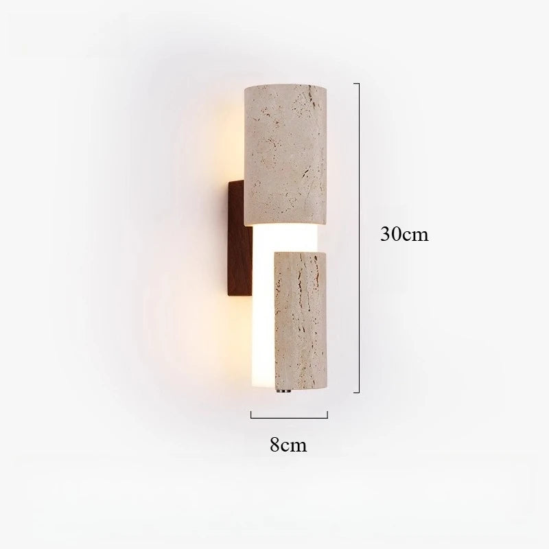 Modern Stone Travertine Led Wall Lamp Wabi Sabi Ancient Style Bedroom Living Room Background Wall Entrance Staircase Led Light