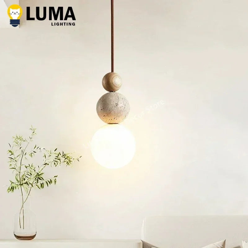 Luma Travertine Pendant Light