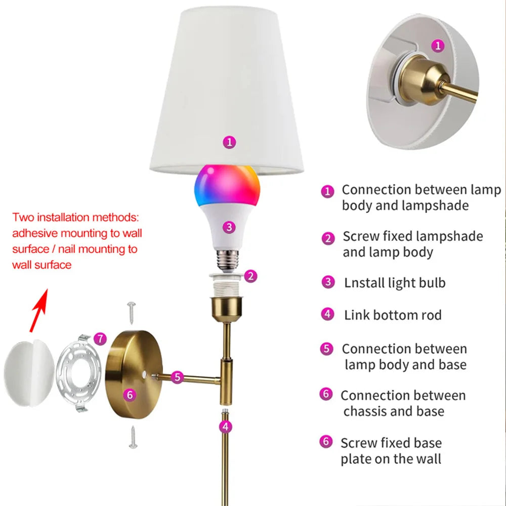 Nordic RGB Rechargeable Wall Lamp