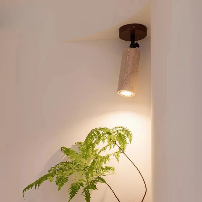 Retro Wall Light Wabi-sabi Wind LED with Spotlights Wall Lamp for Bedroom Aisle Corridor Stairs Natural Stone Home Decoration