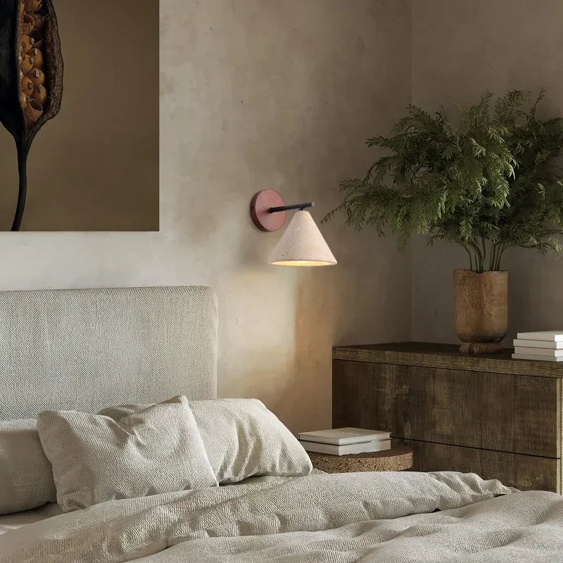 Lina™ — Travertine Stone Wall Sconce