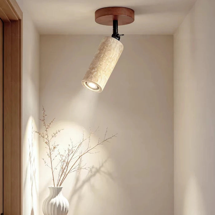 Retro Wall Light Wabi-sabi Wind LED with Spotlights Wall Lamp for Bedroom Aisle Corridor Stairs Natural Stone Home Decoration