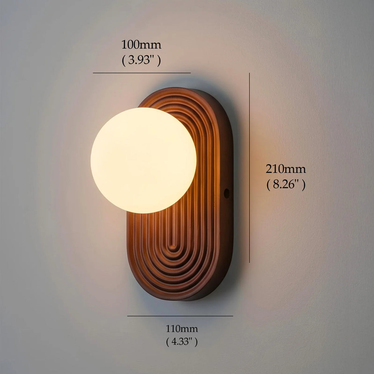 Oval waves runway Walnut Wood, Modern Wabi-Sabi Vintage French Simple, Wall Sconce Light for Living Room, Dining Room, Bedroom