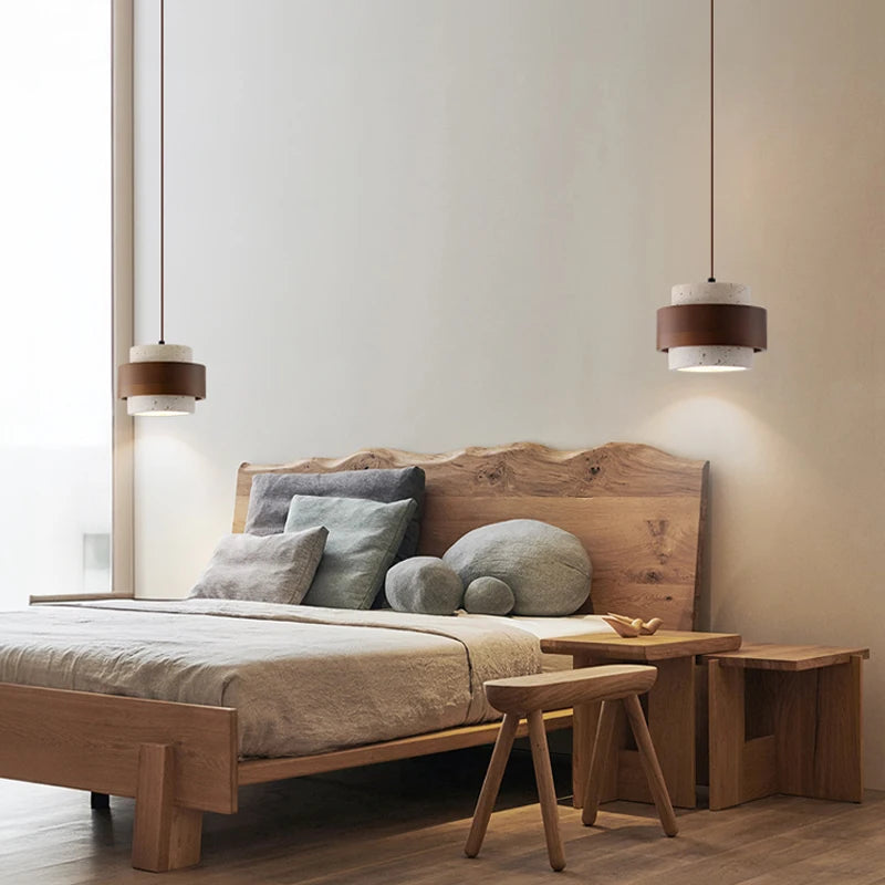 Nordic Minimalist Wabi Sabi Yellow Travertine Chandelier B&B Restaurant Bar Pendant Lights Home Dining Room Bedside Wall Light