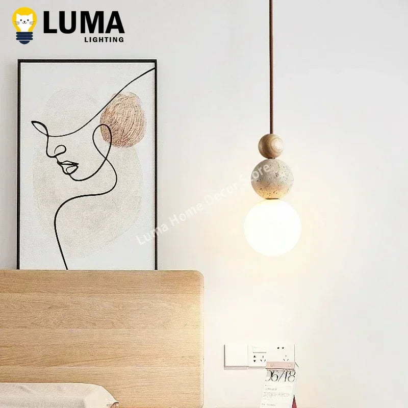 Luma Travertine Pendant Light
