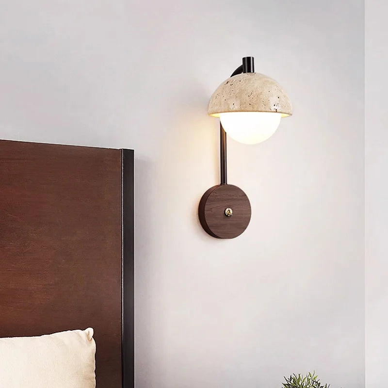 Medieval Japanese Wabi Sabi style bedroom bedside wall lamp living room hallway retro homestay wiring rechargeable lamp fixture