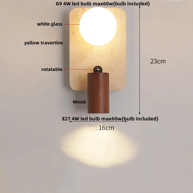 IWHD White Glass LED Wall Lamp Sconce Bedside Foyer Aisle Nordic Modern Yellow Cave Stone Creative Stair Light Fixture Lamparas