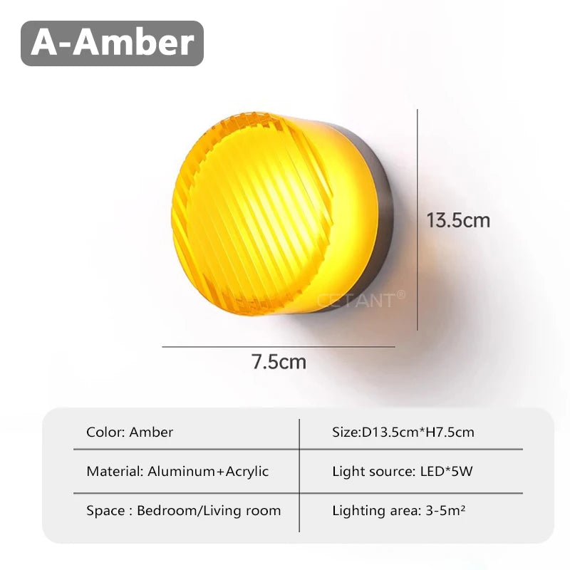Modern Amber Jelly LED Wall Sconce