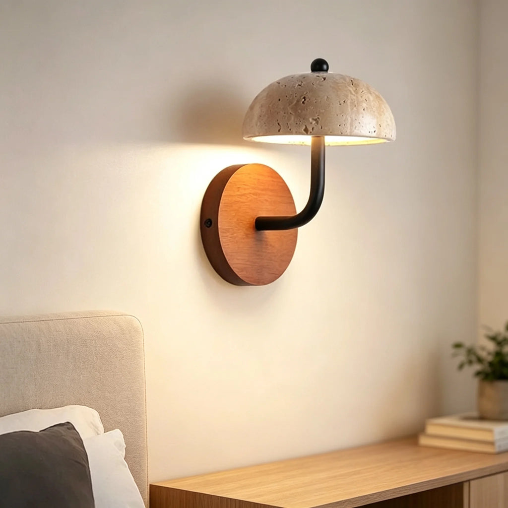 European Novelty Stone Wooden Home Decor Sconce LED Room Wall Light For Bedroom Villa Living Room Lighting Fixtures