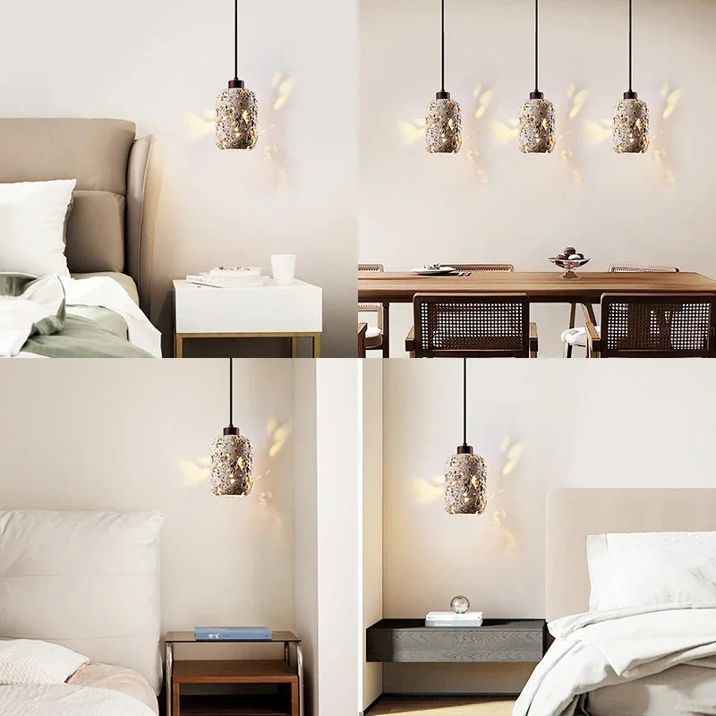 Modern Travertine Wall Lamp Natural Stone Pendant Lights Bedside LED Wall Sconces Indoor Decor Lighting Bedroom Living Room E27