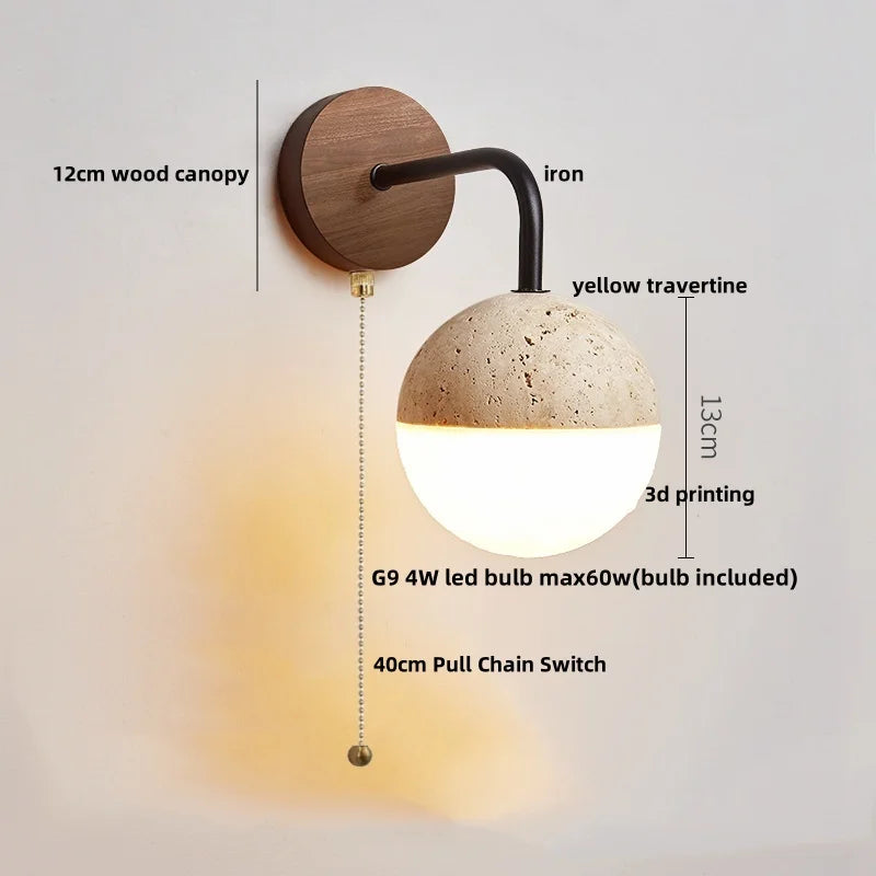 Akari™ — Travertine LED Wall Sconce