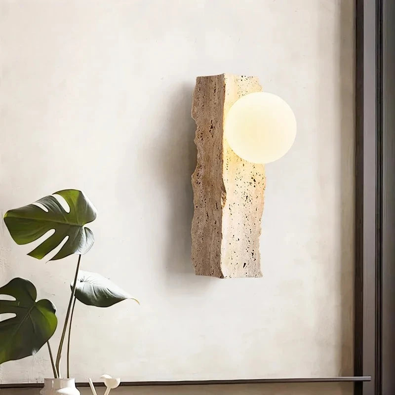 Rinako™ — Long Cave Stone Wall Sconce