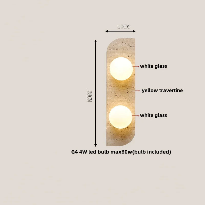 IWHD White Glass LED Wall Lamp Sconce Bedside Foyer Aisle Nordic Modern Yellow Cave Stone Creative Stair Light Fixture Lamparas
