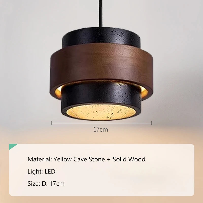Nordic Minimalist Wabi Sabi Yellow Travertine Chandelier B&B Restaurant Bar Pendant Lights Home Dining Room Bedside Wall Light