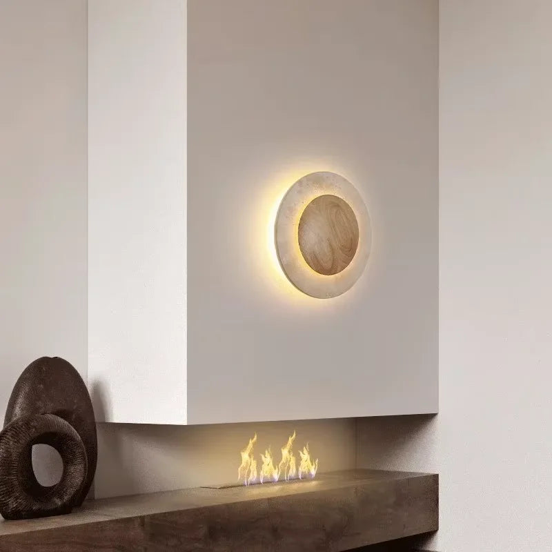 Kiko™ — Circular Cave Stone Wall Sconce
