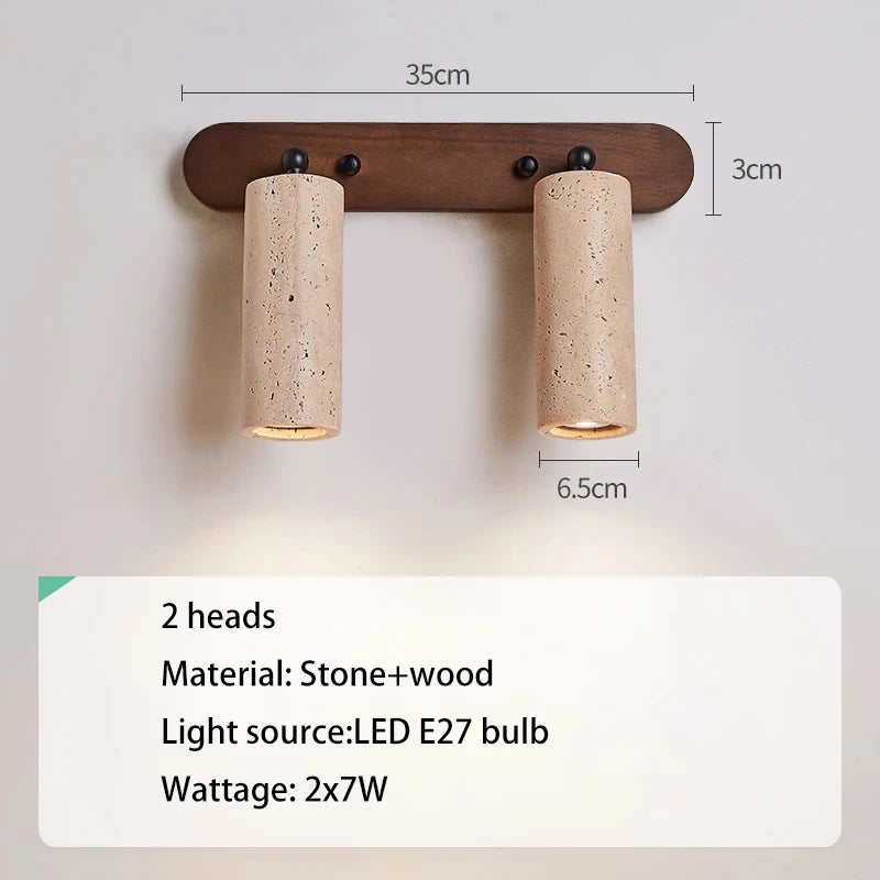 Vanity Mirror Light Rotatable Adjusting Wabi Sabi Natural Stone Wall Lamp Anti-Corrosion Rust-Proof Scone for Vanity Bathroom De