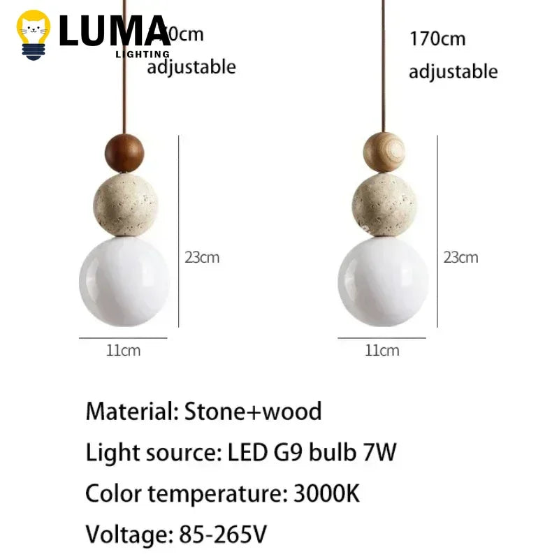 Luma Travertine Pendant Light