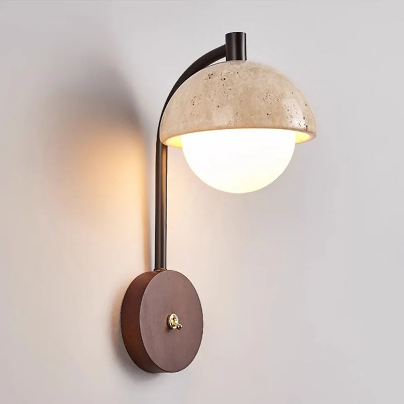 Medieval Japanese Wabi Sabi style bedroom bedside wall lamp living room hallway retro homestay wiring rechargeable lamp fixture