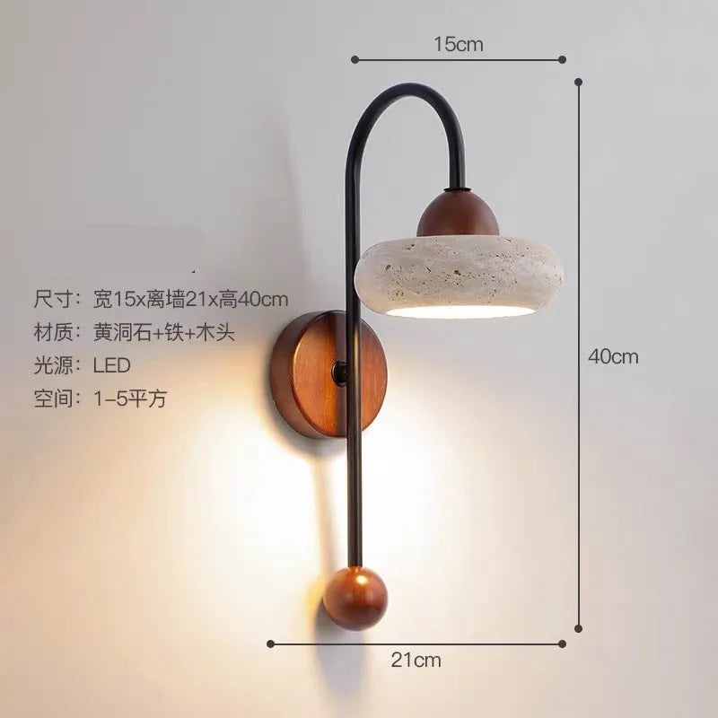 Nordic Retro Yellow Cave Stone Wall Lamp Corridor Corridor Background Wall Bedroom Living Room Creative Personalized Wall Decor