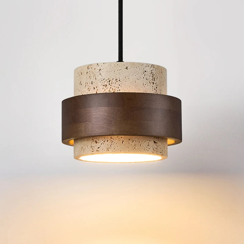 Nordic Minimalist Wabi Sabi Yellow Travertine Chandelier B&B Restaurant Bar Pendant Lights Home Dining Room Bedside Wall Light