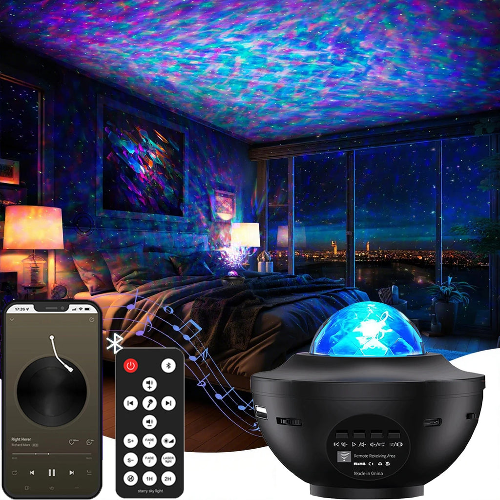 Starry Sky Galaxy Projector with Bluetooth Speaker