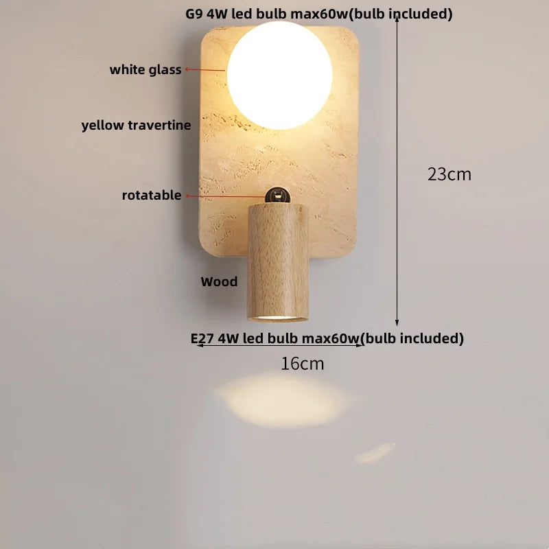 IWHD White Glass LED Wall Lamp Sconce Bedside Foyer Aisle Nordic Modern Yellow Cave Stone Creative Stair Light Fixture Lamparas
