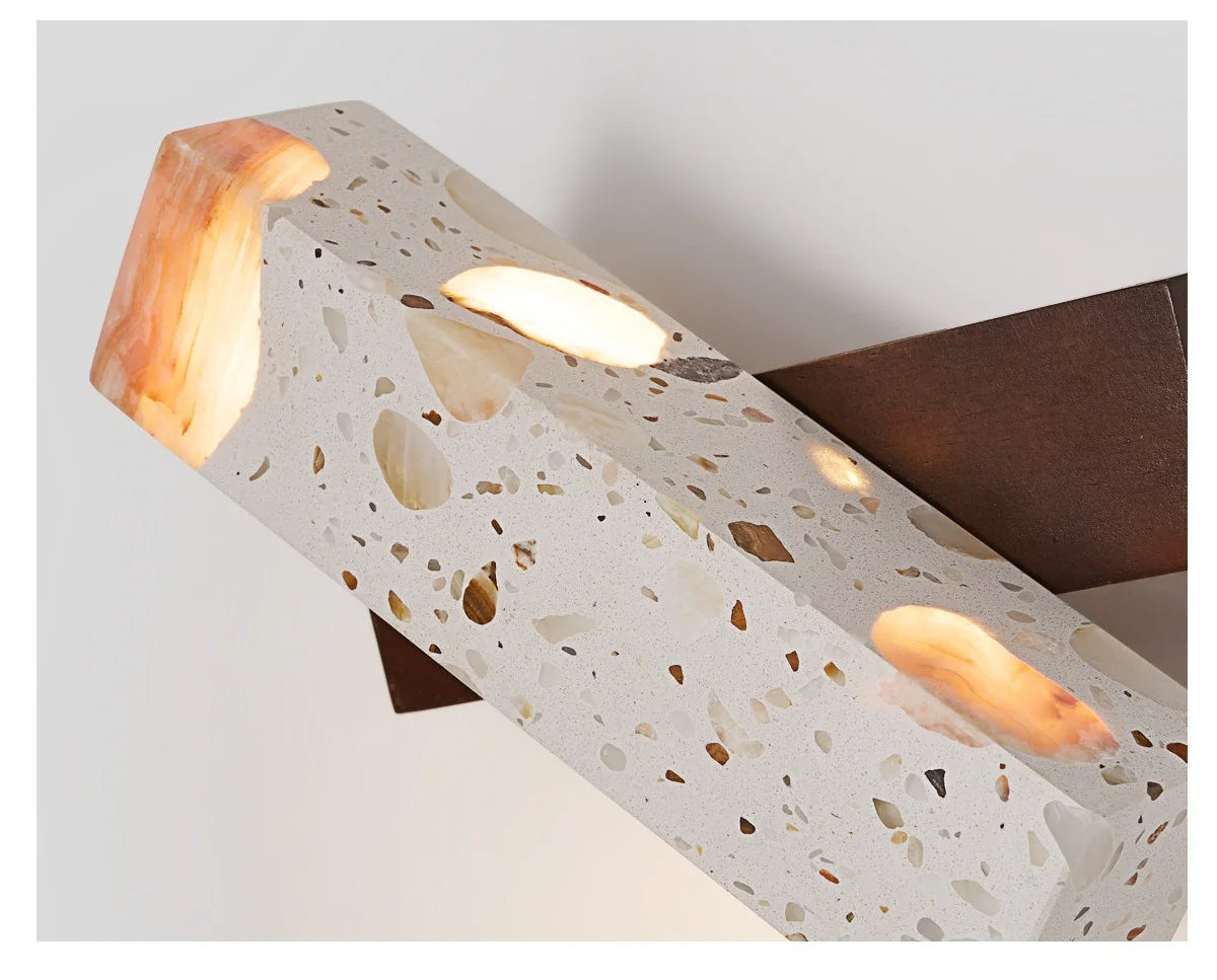 Modern  LED Transparent Stone Wall Lamp Rotatable Japanese Retro Style Bedroom Background Light for Homestay Creative Ang