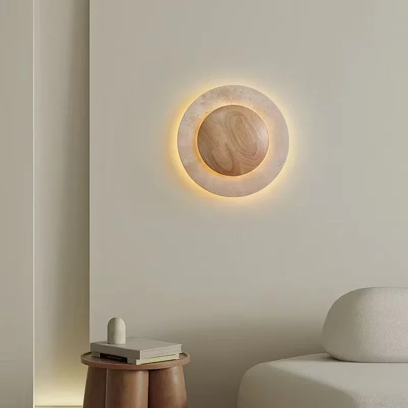 Kiko™ — Circular Cave Stone Wall Sconce