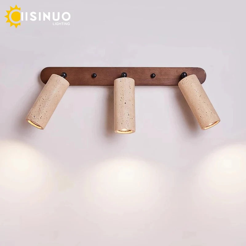 Vanity Mirror Light Rotatable Adjusting Wabi Sabi Natural Stone Wall Lamp Anti-Corrosion Rust-Proof Scone for Vanity Bathroom De