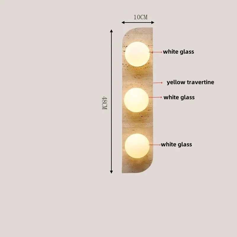 IWHD White Glass LED Wall Lamp Sconce Bedside Foyer Aisle Nordic Modern Yellow Cave Stone Creative Stair Light Fixture Lamparas