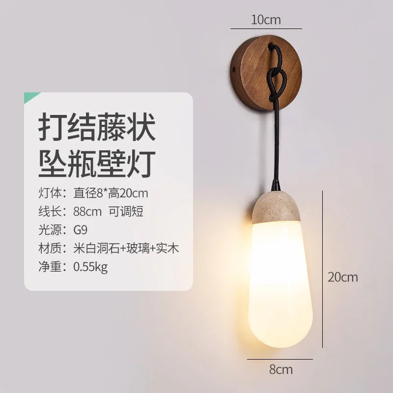 Simple Chinese style wall lamp, retro corridor, living room, bedroom wall lamp