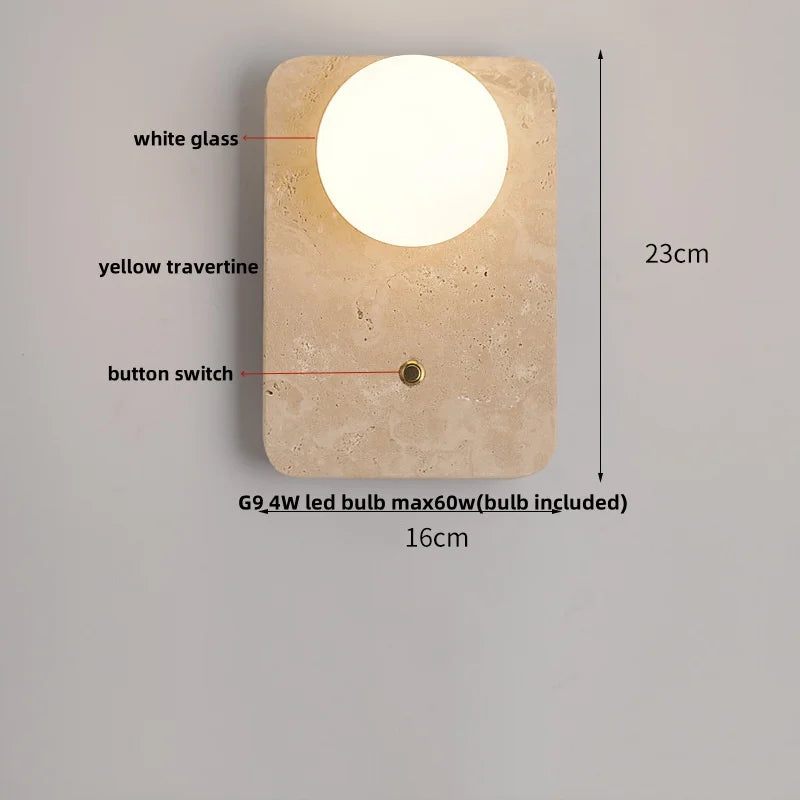 IWHD White Glass LED Wall Lamp Sconce Bedside Foyer Aisle Nordic Modern Yellow Cave Stone Creative Stair Light Fixture Lamparas