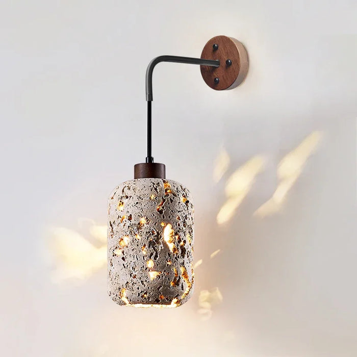 Modern Travertine Wall Lamp Natural Stone Pendant Lights Bedside LED Wall Sconces Indoor Decor Lighting Bedroom Living Room E27