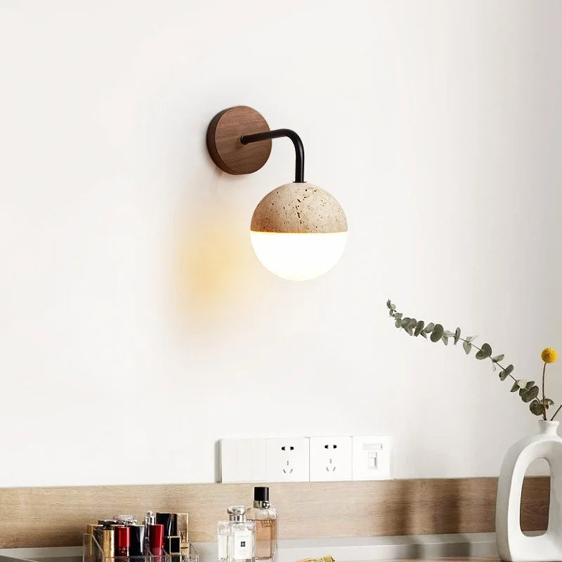 Akari™ — Travertine LED Wall Sconce