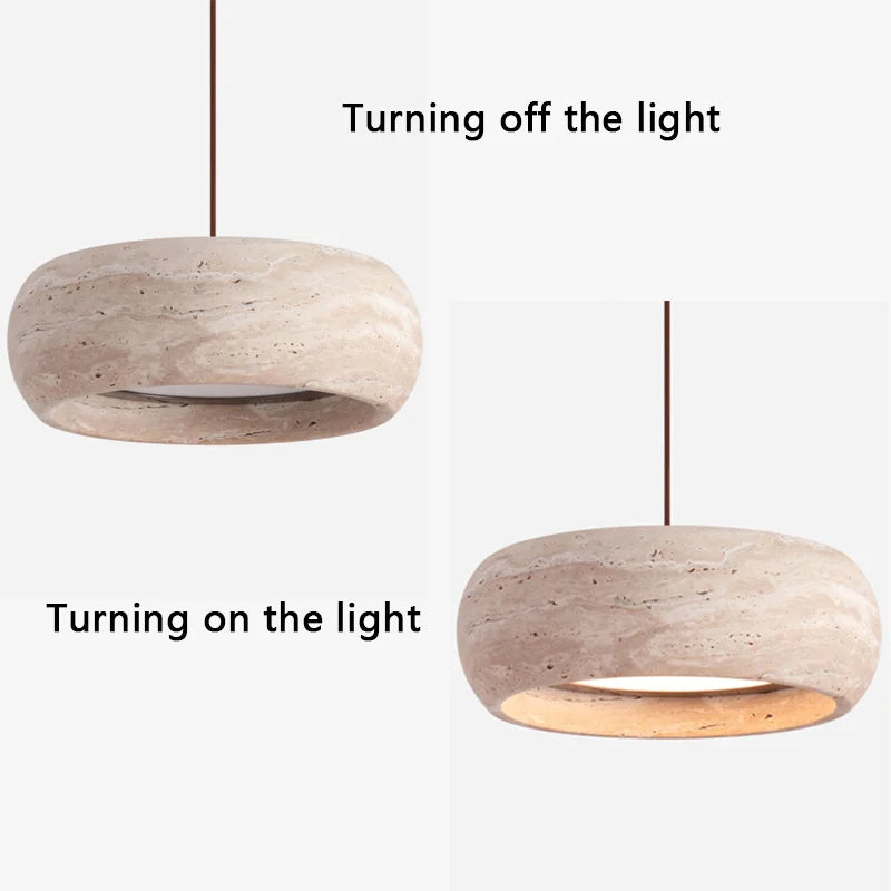Modern Travertine LED Pendant Light