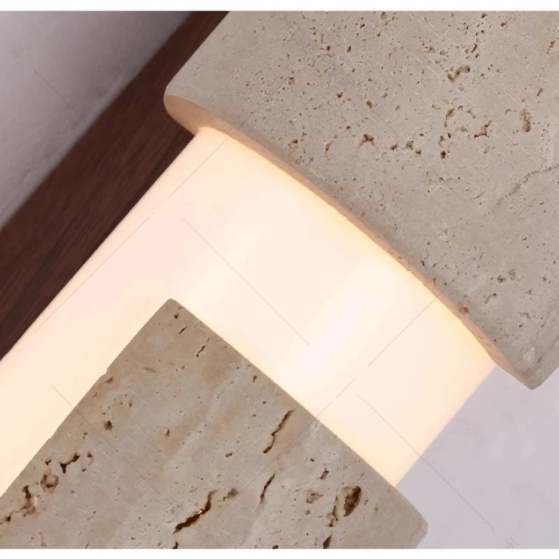 Modern Stone Travertine Led Wall Lamp Wabi Sabi Ancient Style Bedroom Living Room Background Wall Entrance Staircase Led Light