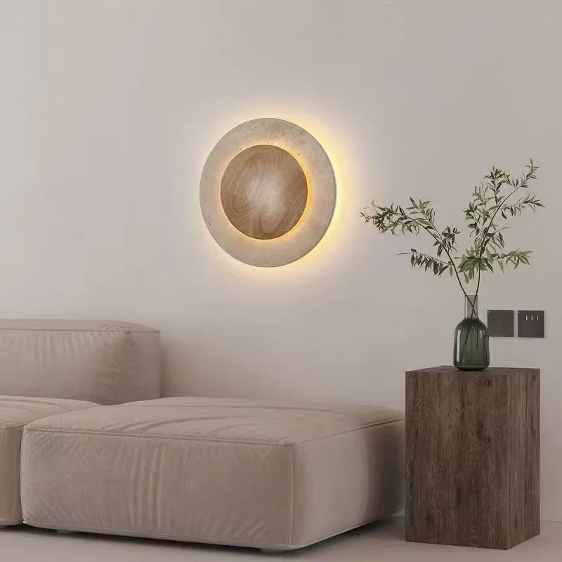 Kiko™ — Circular Cave Stone Wall Sconce