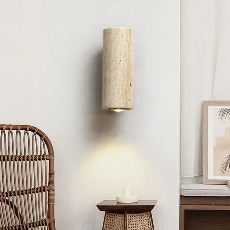 Wabi-Sabi Yellow Marble Wall Sconce